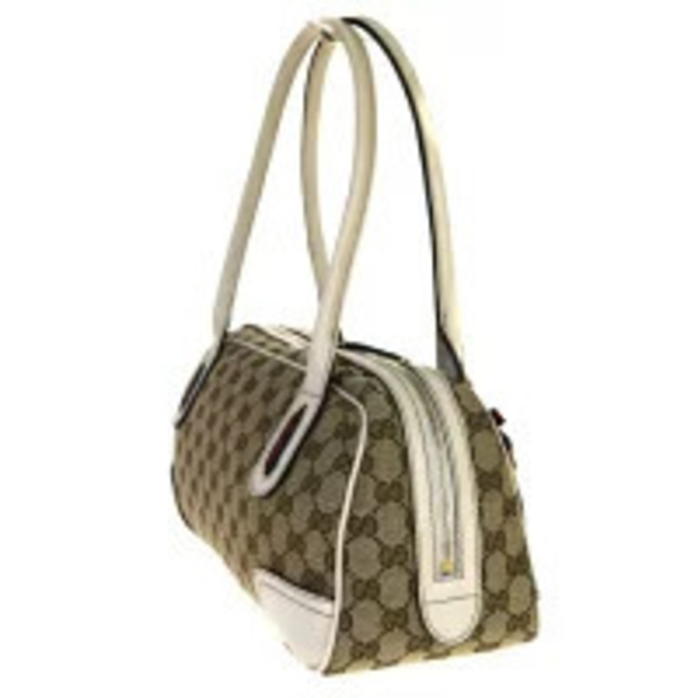 Gucci Sherry shoulder bag GG brown Ivory White green red canvas leather - Picture 4 of 7